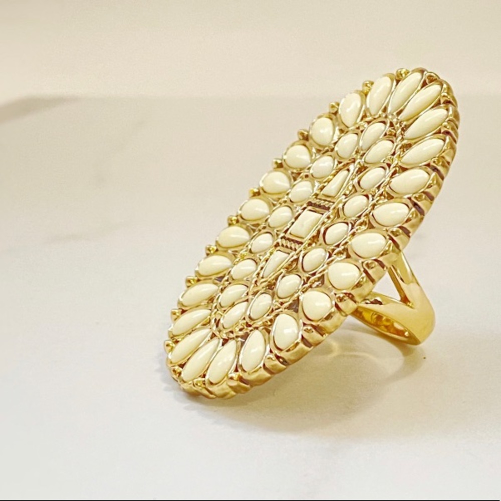Sunflower Pearl House of Harlow Designer Ring